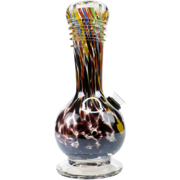 Side profile of Attaglass 8 inch bubble bong with coil wrapped neck