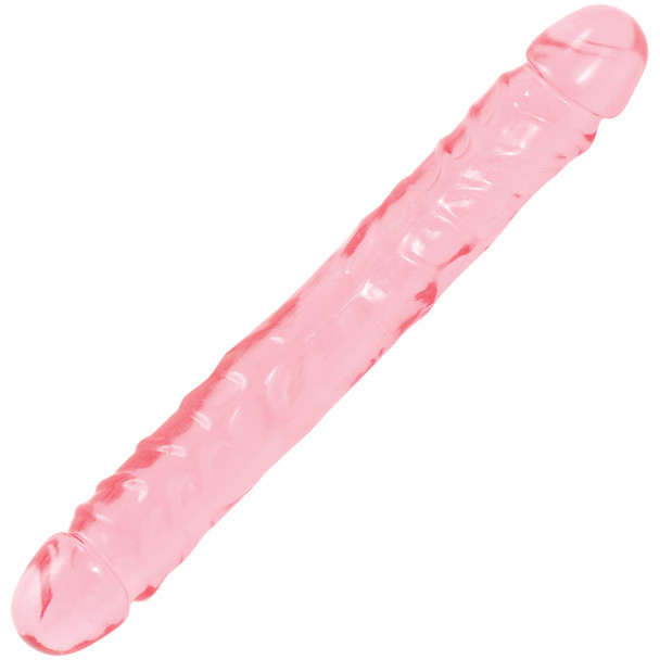 Doc Johnson's Crystal Jellies 12" Jr. Double Dong in Pink.