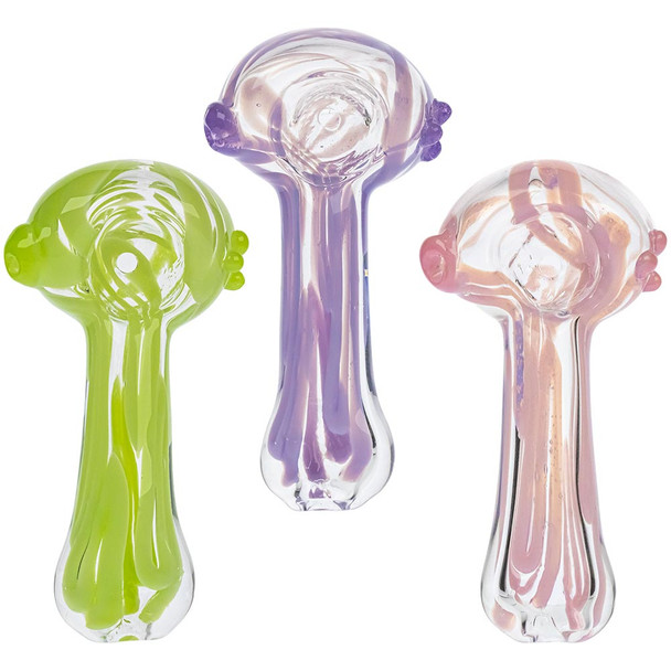 Pastel Swirl Glass Hand Pipes, Assorted Colors