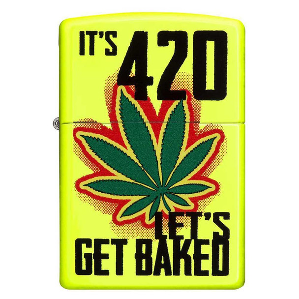 Zippo "Let's Get Baked" Yellow Windproof Lighter