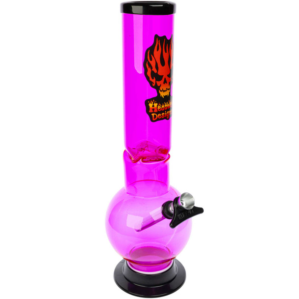 High angled view of Headway Designs 12 inch acrylic bubble bong showing twist ice catcher and tube
