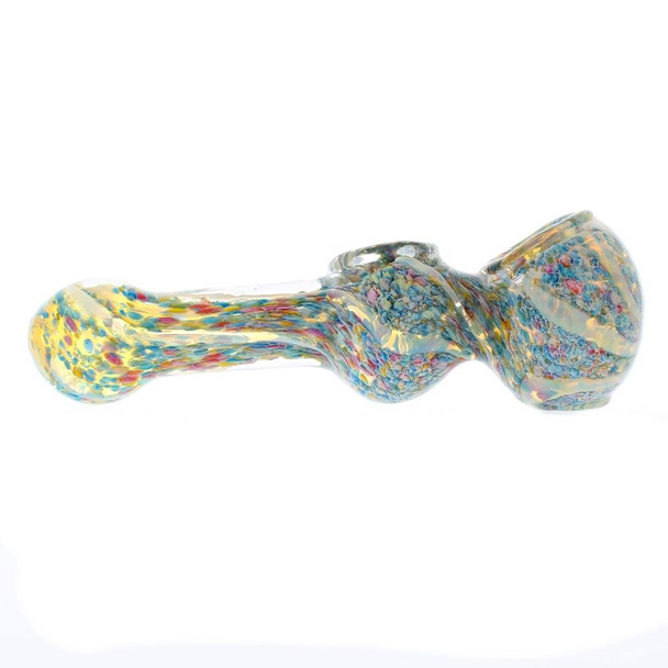6" Double Bowl Confetti Glass Spoon Pipe