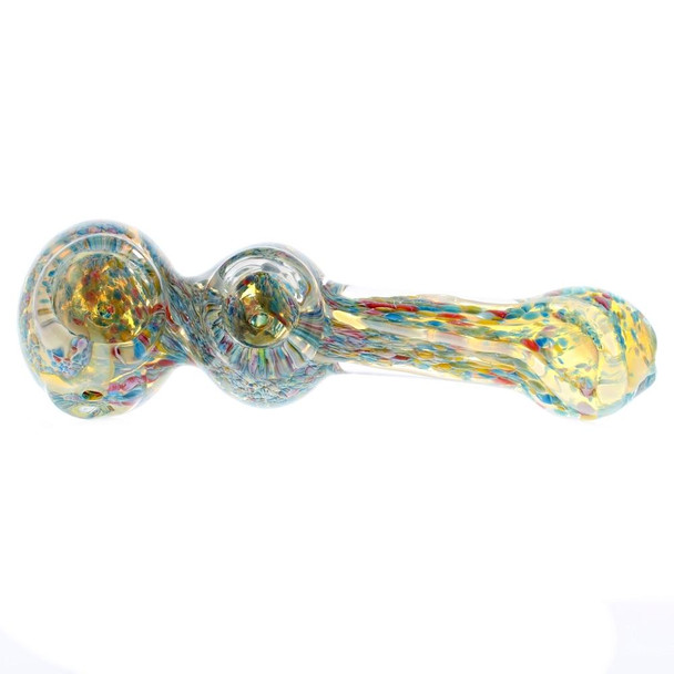 6" Double Bowl Confetti Glass Spoon Pipe