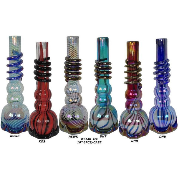 Attaglass 16" Bubble Bong with Wrap and Crown Base