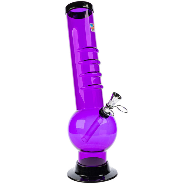 JM Enterprises 12" Bent Neck Acrylic Bubble Bong, Assorted Colors