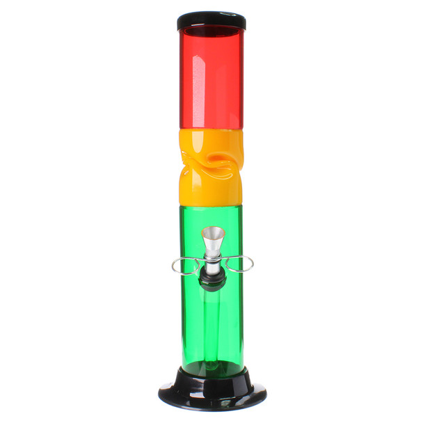 Rasta acrylic bong with ice pinch.