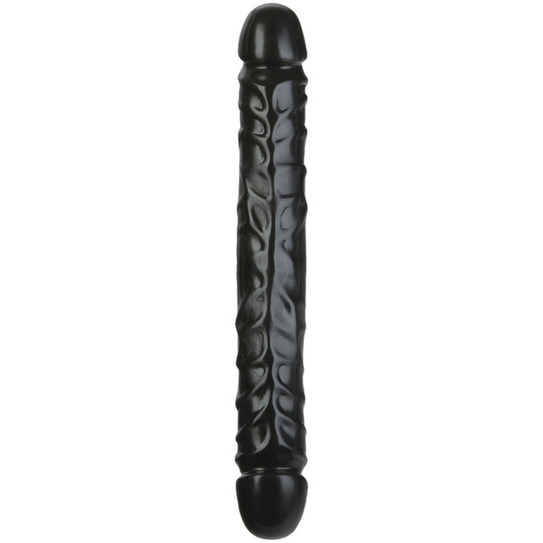 Doc Johnson's 12 Inch Junior Veined Double Header dildo in Black.