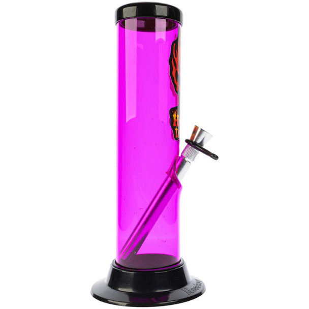 Headway 8" Straight Acrylic Bong with Pull Slide, Assorted Colors