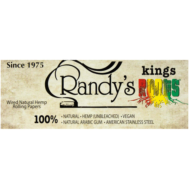 Single pack of Randy's King Roots Hemp Wired Rolling Papers.