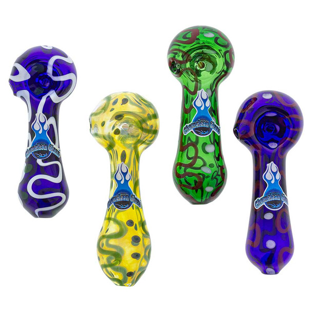 An assortment of Festivarian Glass Pipes in a range of colors.