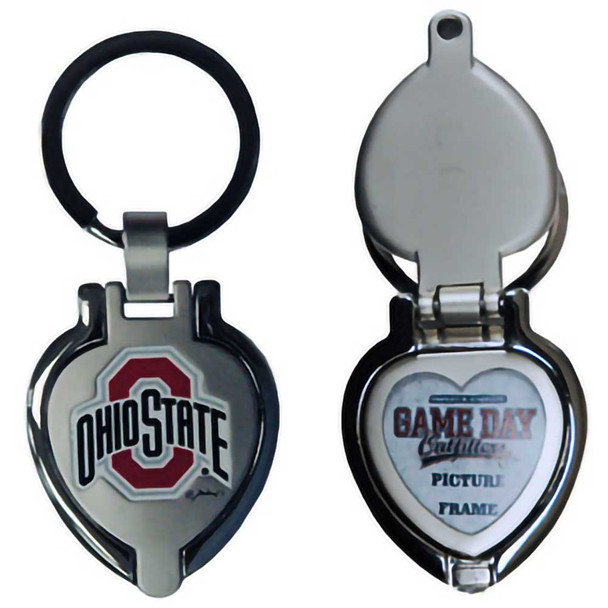Ohio State Metal Heart Locket Keychain