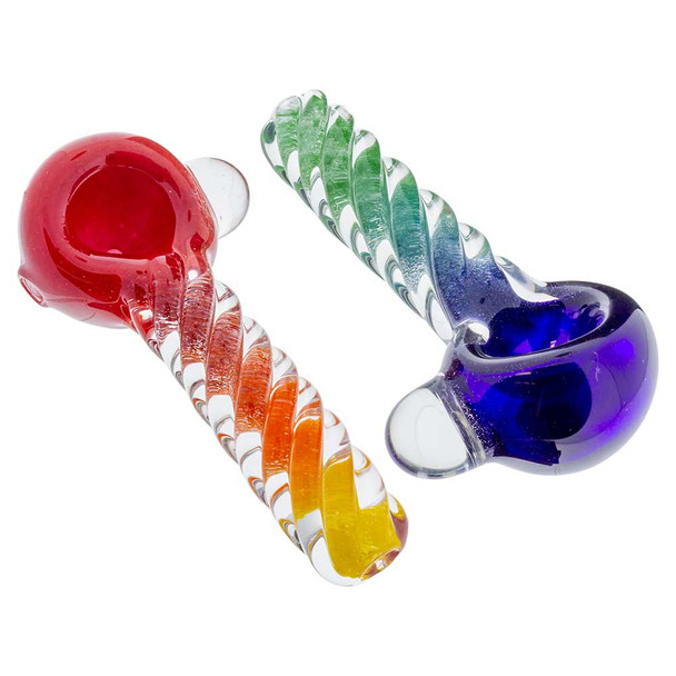 Jellyfish Glass Ribbed Pipe (Assorted)