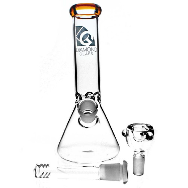 8" Mini Glass Beaker with Diffused Downstem Perc