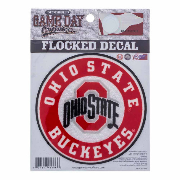Ohio State Flocked Decal in packaging.