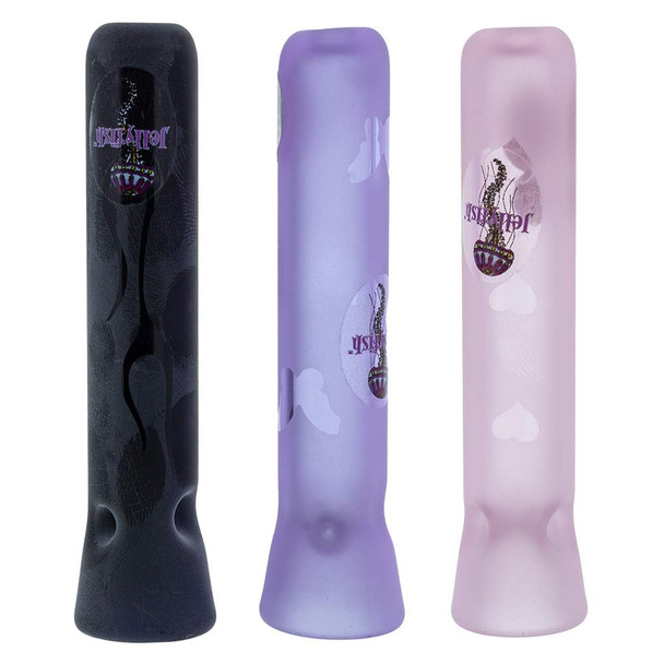 Jellyfish Glass Frosted Chillum in assorted colors.
