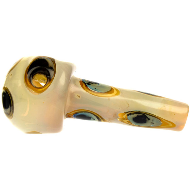 Side profile of the Glass Headz! 3-inch mushroom hand pipe made from fumed glass