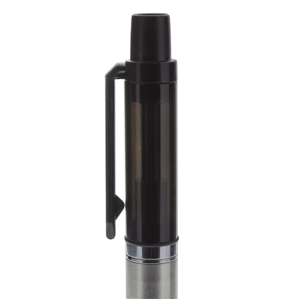 Pictured here is a close-up of the pen's atomizer. It's tinted strongly so it's hard to tell there is liquid inside to the non-discerning onlooker.