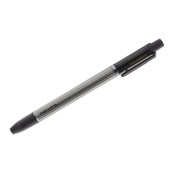 The pen fully assembled and capped. Black or silver, it looks like it's just a normal pen.