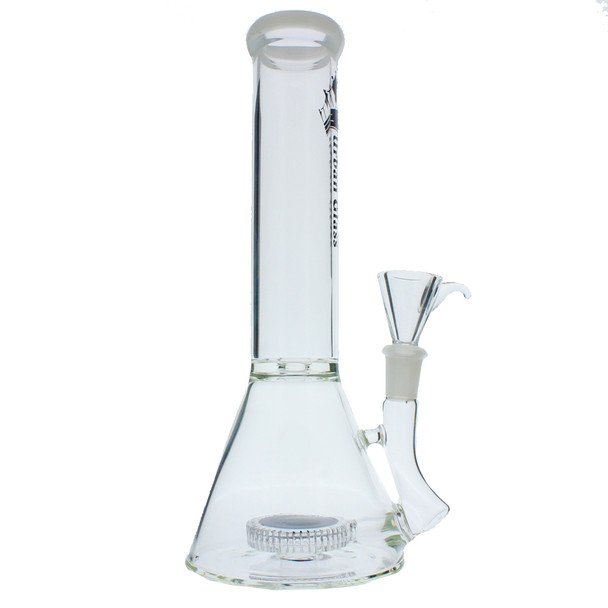 Urban Glass Beaker Pipe with Inline Showerhead Puck Perk Side View
