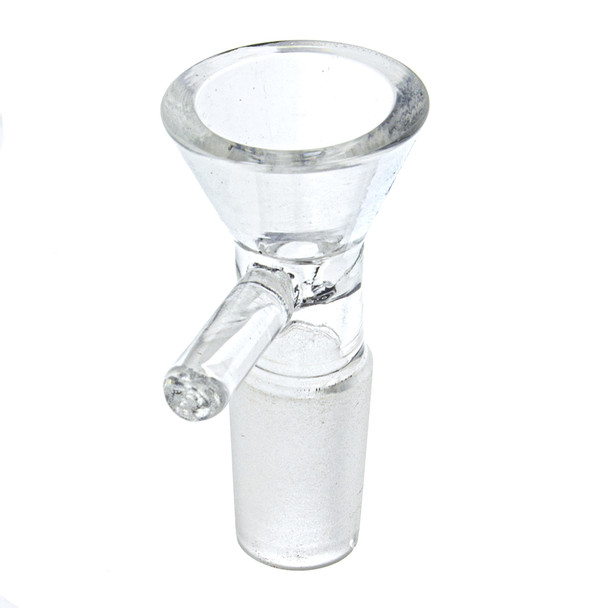 14mm glass funnel bowl in a quarter view.