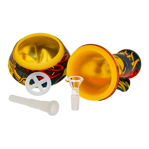 8" Graphic Silicone Beaker Tube parts