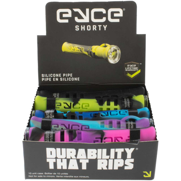 Open display box with 10 Eyce Shorties.