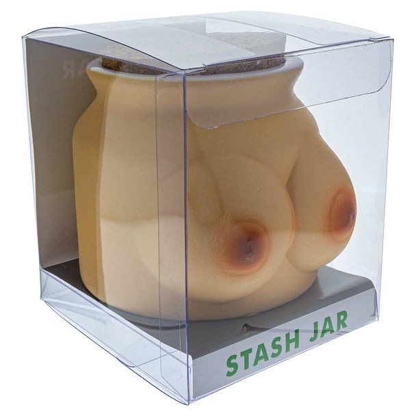 Ceramic Boobs Stash Jar box