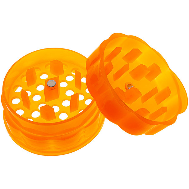 Plastic grinder portion apart from the stash jar.