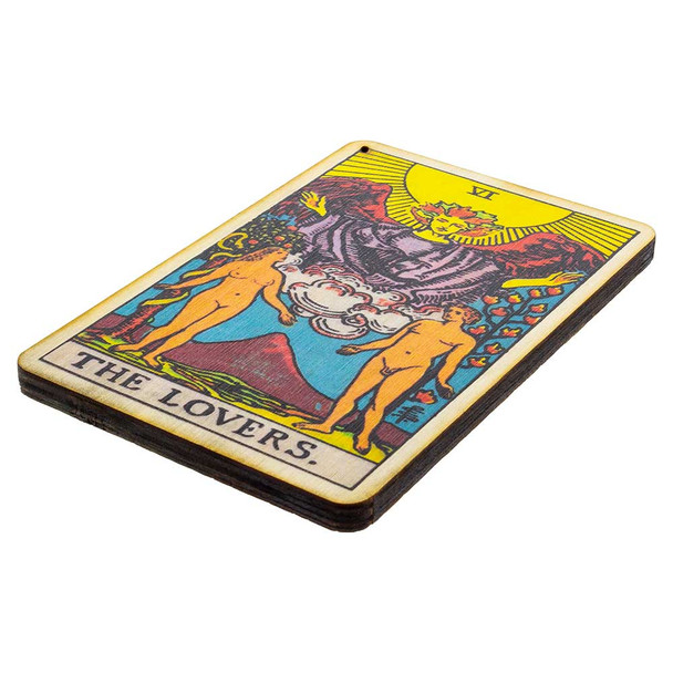 The Lovers tarot incense burner hand crafted from 1/4" Baltic birch.