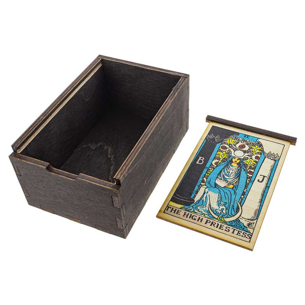 American-made stash box with top tray removed and set aside.