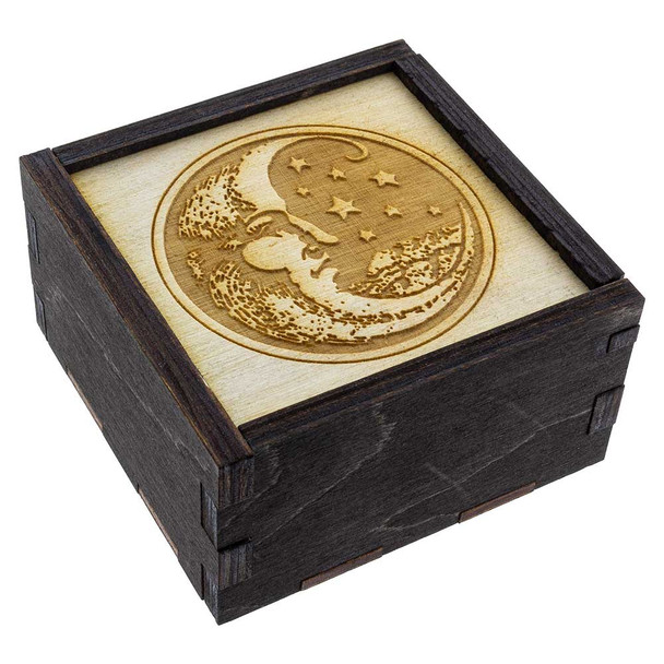 Quarter view of the small Moon stash box.