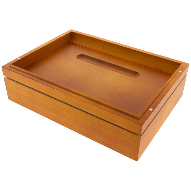 Magnetic lid flipped over and placed on the box.