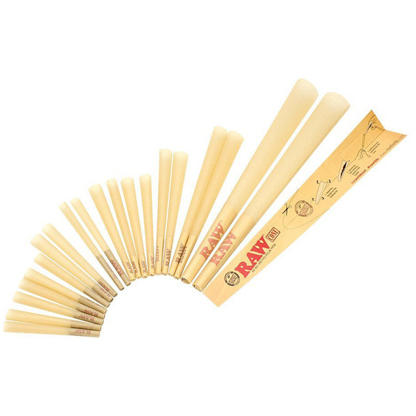 The contents of one RAWket Launcher pack spread out.