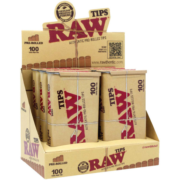 An open display box containing 6 tins of tips.