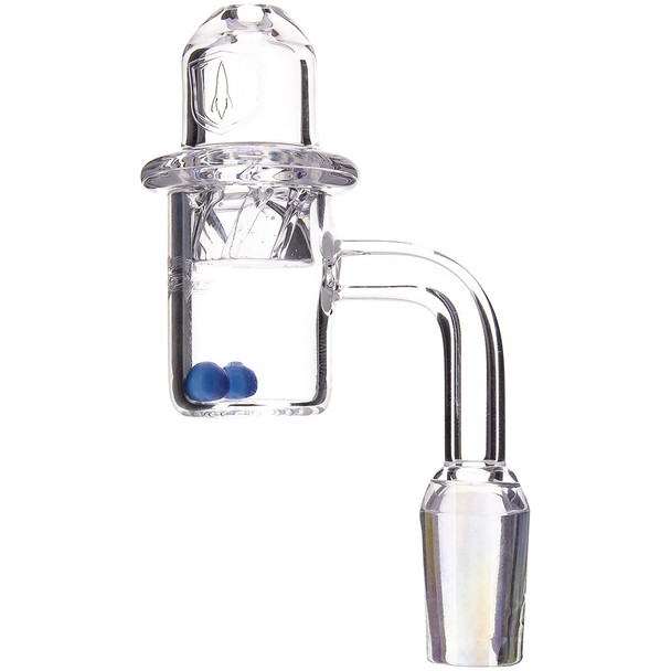 Stratus Dab Pearl Kit from the side, showing the banger, terp pearls, and vortex carb cap.