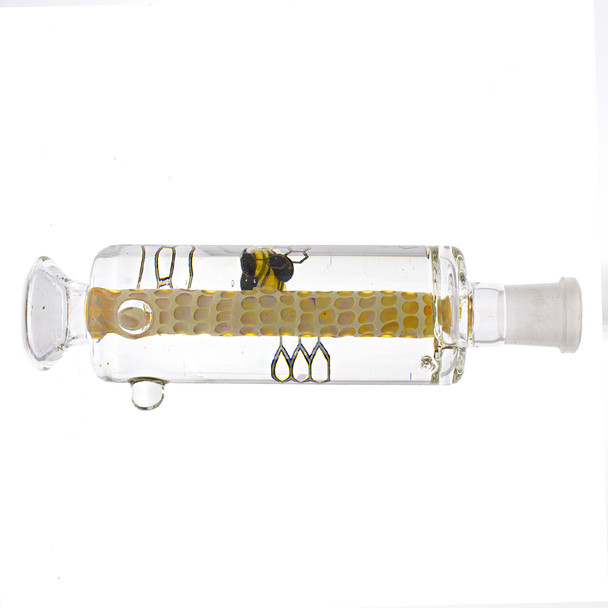 bee and honey comb glass nectar collector for dabs and dry herb bowl.