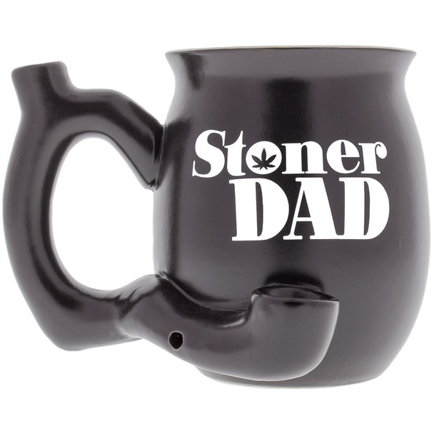 Stoner Dad Ceramic Pipe Mug viewed from the front.