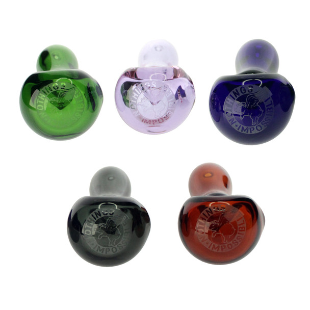 4 inch thick glass Nothing's Impossible spoon pipe with deep bowl and large carb main.