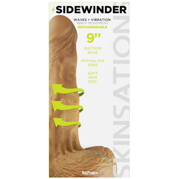 Sidewinder 9" Skinsations Series Vibrating Suction Dildo