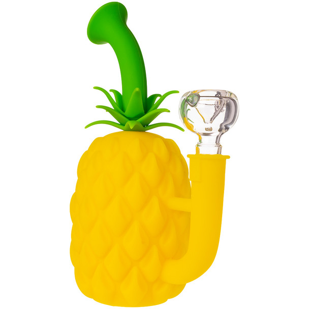 Quarter view of the Silicone Pineapple Water Pipe.