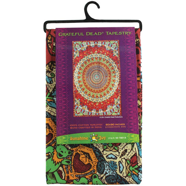 Grateful Dead Bear Vibrations 3D Tapestry hanging.