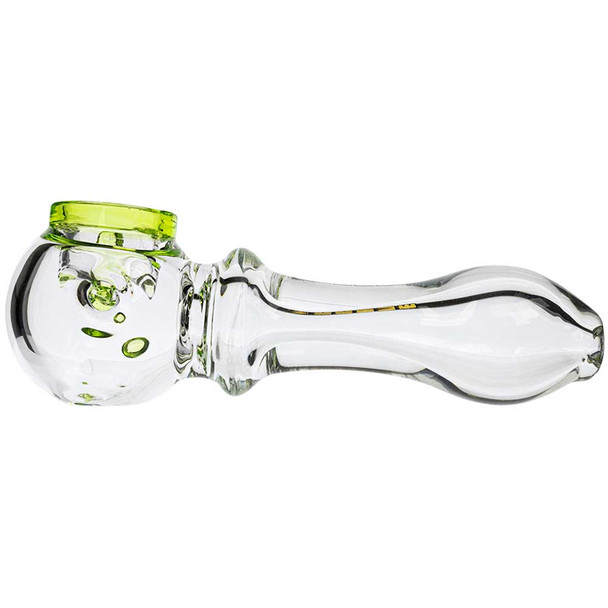 Side view of a single green Krave Spoon Pipe.
