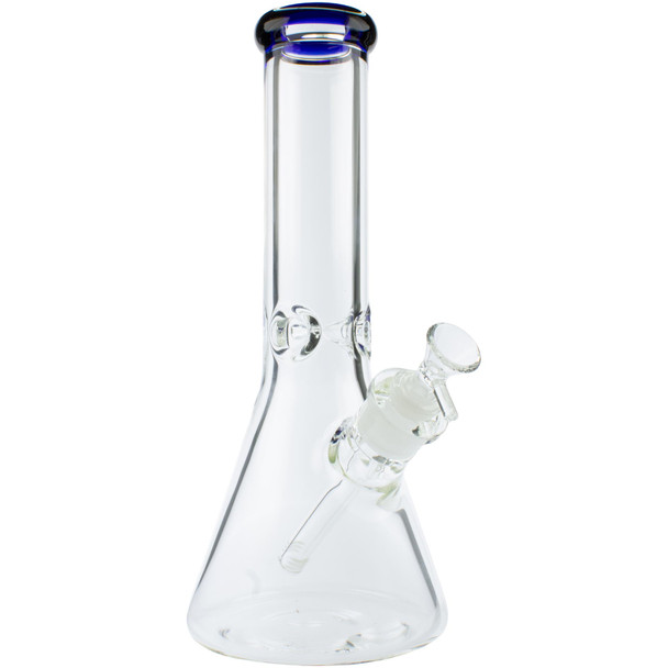 Blue 12" Heavy-Duty Beaker Bong at a quarter angle