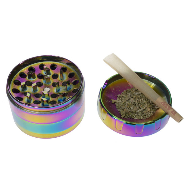 Multi use grinder that can be used as an ash tray or a place to keep your ground herb in one spot.