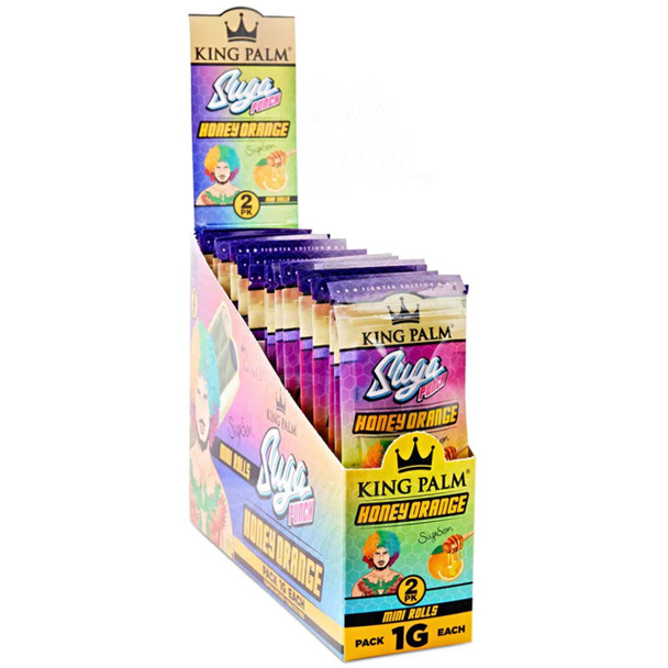 King Palm Suga Sean O'Malley Punch Honey Orange Terpene Infused Mini Rolls 2 Pack Display Box