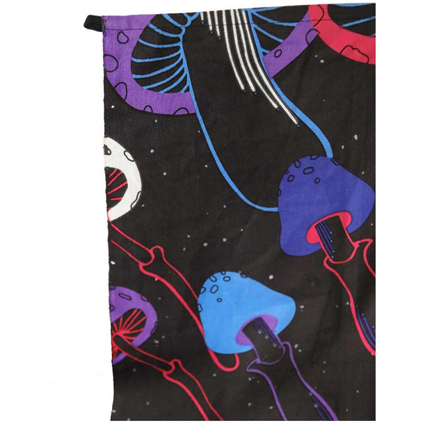  3D Glow In The Dark Shroom Spiral Tapestry 60" x 90" 