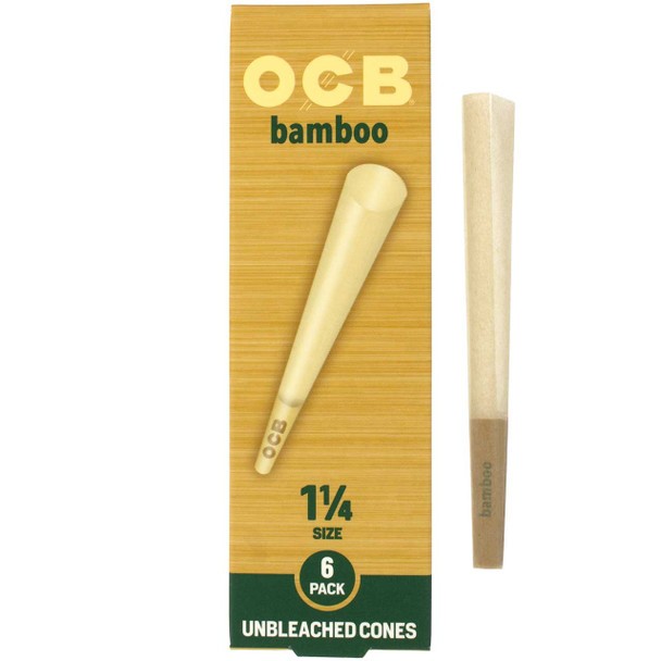 OCB Bamboo 1 1/4 Pre-Rolled Cones, 6-Pack