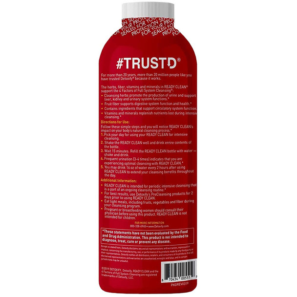 Detoxify Ready Clean Herbal Cleanse Grape Flavored Detox Drink