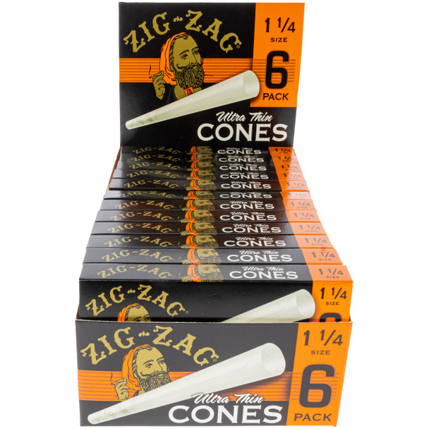 Zig-Zag Ultra Thin 1 1/4 Pre-Rolled Cones, 6-Pack