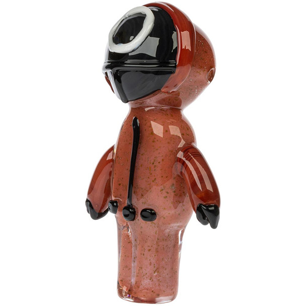 Quarter view of a single Masked Worker hand pipe.